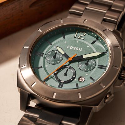 Fossil privateer sport chronograph smoke stainless store steel watch