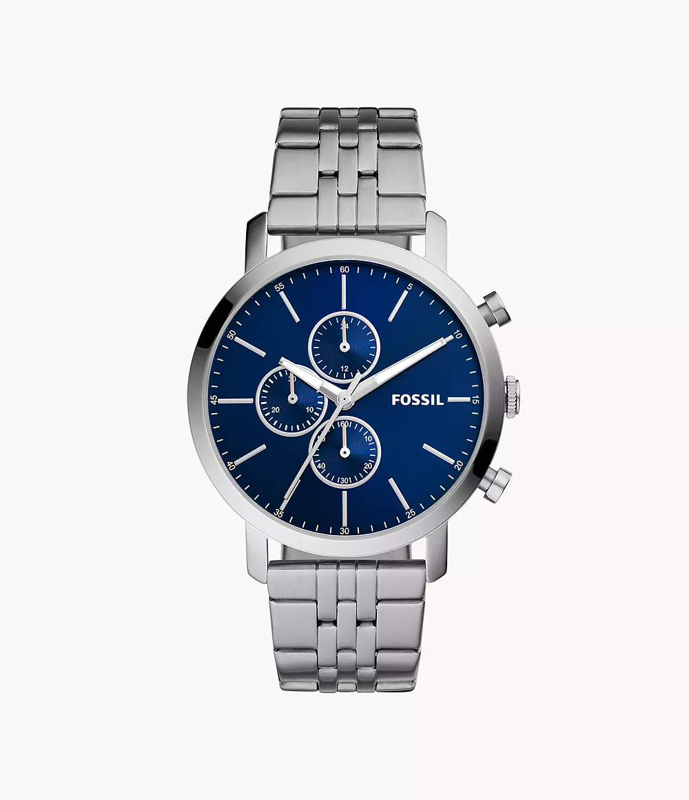 Fossil Homme Montre Luther chronographe en acier inoxydable