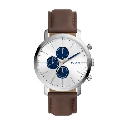 Fossil leather best sale watch price