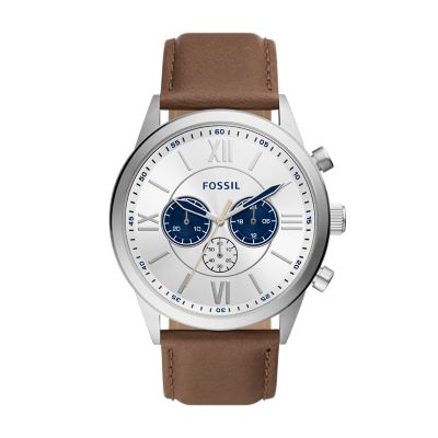 Flynn Chronograph Brown Leather Watch BQ2688 Fossil