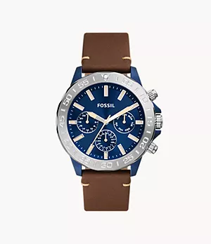 Bannon Multifunction Brown Leather Watch