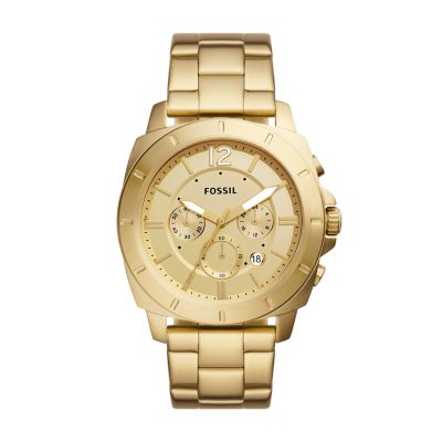 Fossil Outlet Uhr Chronograph Privateer Sport Edelstahl goldfarben