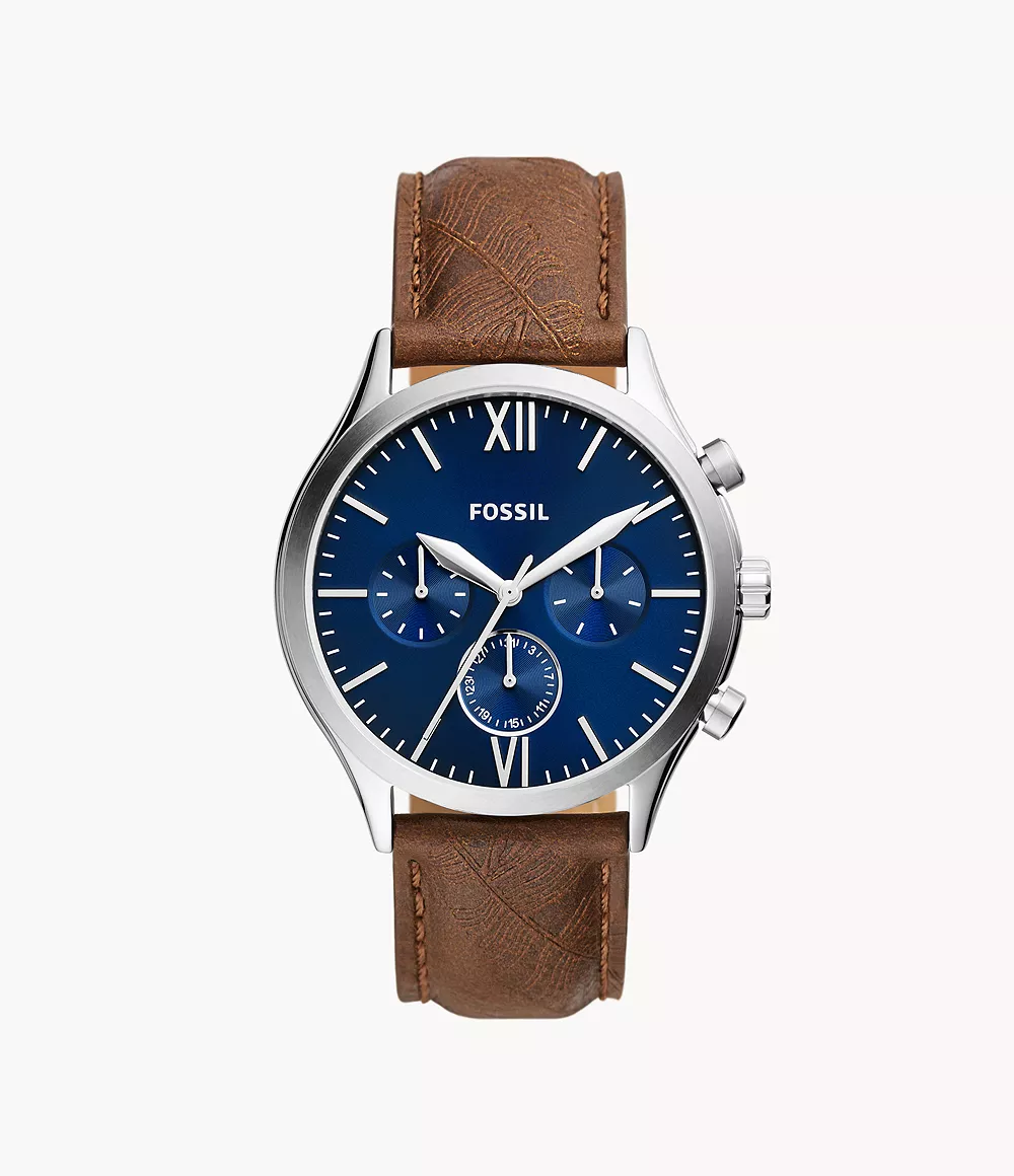 Fossil Men Fenmore Multifunction Brown Leather Watch