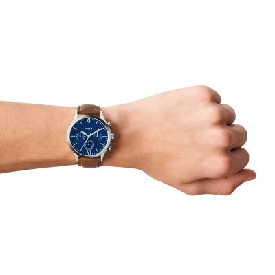 Reloj FOSSIL Acero Azul y Cuero BQ2412