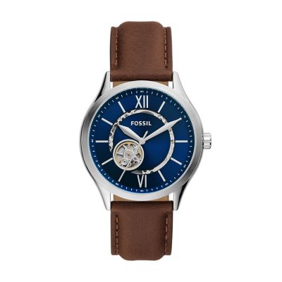 Reloj Hombre Fossil Townsman Automático De Piel Color de la correa