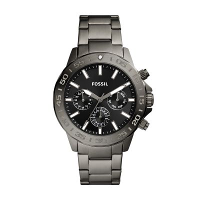 Fossil Men Bannon Multifunction Smoke Stainless Steel Watch