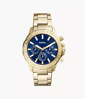 Bannon Multifunction Gold-Tone Stainless Steel Watch