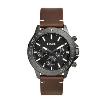 Fossil Men Bannon Multifunction Brown Leather Watch