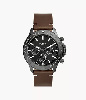Bannon Multifunction Brown Leather Watch