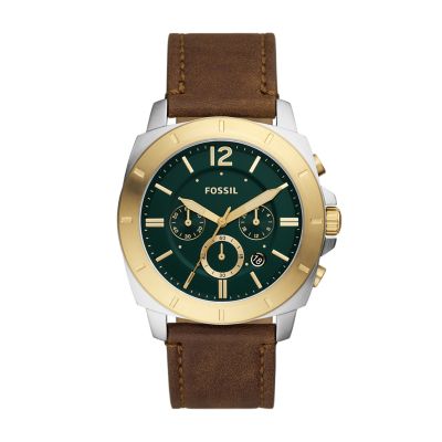 Fossil Men Privateer Chronograph Medium Brown Leather Watch