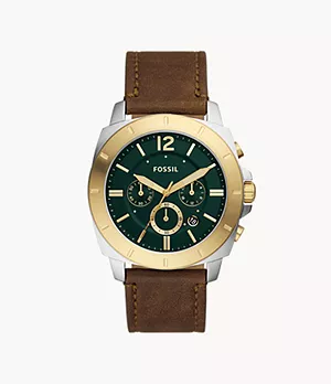 Privateer Chronograph Medium Brown Leather Watch