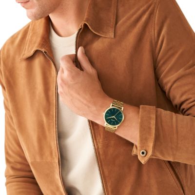 Fossil Luther - Reloj de cuarzo para hombre, acero inoxidable