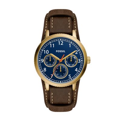 Fossil Men Airlift Multifunction Medium Brown Leather Watch