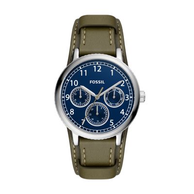 Airlift Multifunction Olive Green Leather Watch