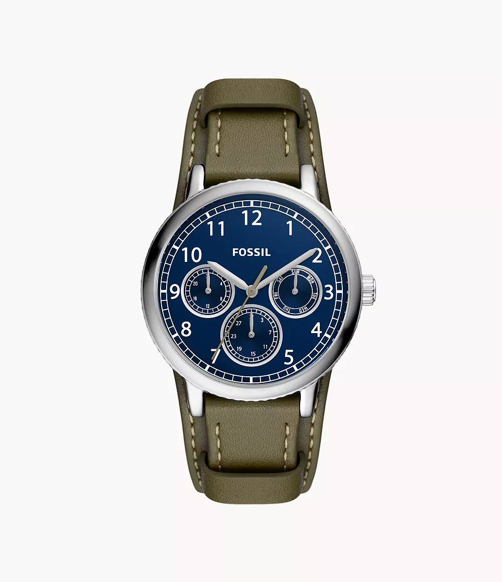 Fossil Men Airlift Multifunction Olive Green Leather Watch