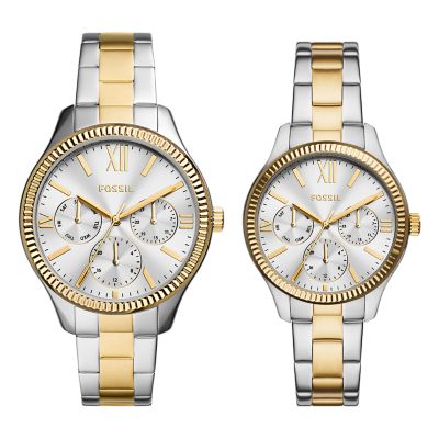 Fossil Outlet Set für und Uhr Multifunktionswerk Edelstahl zweifarbig