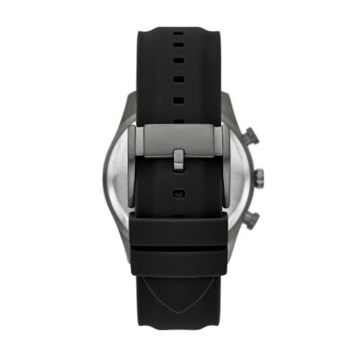 Fossil black silicone strap sale