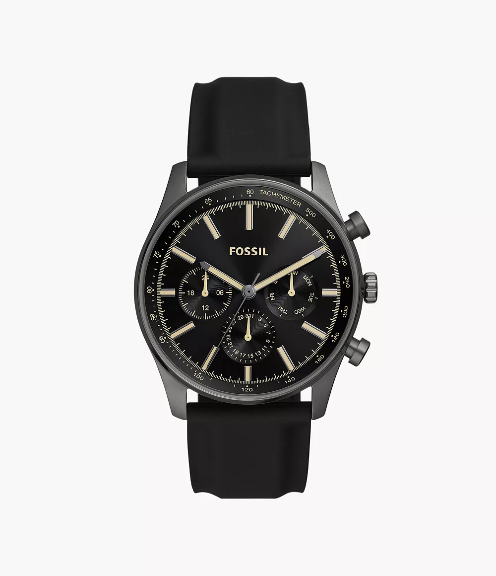 Image of Sullivan Multifunction Black Silicone Watch