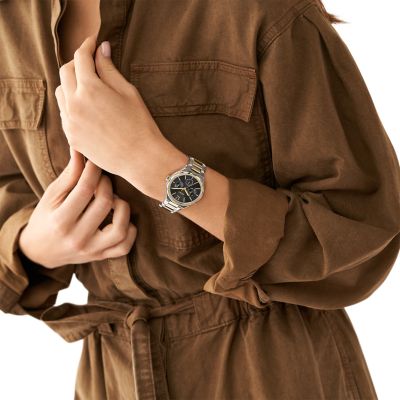 Set für Damen und Herren Uhr Multifunktionswerk Edelstahl Bicolor 