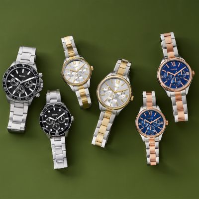 FOSSIL - SET Regalo, coppia di orologi per lui e lei in acciaio