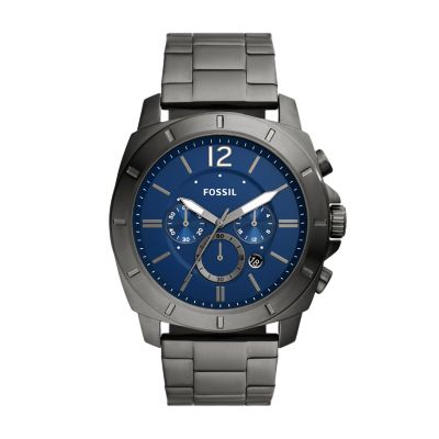 Privateer Chronograph Smoke Stainless Steel Watch - BQ2758 - Fossil