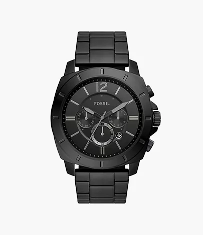 Montre chronographe Privateer en acier inoxydable noir