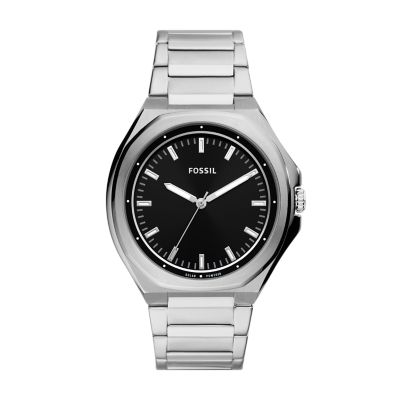 Evanston Solar-Powered Smoke Stainless Steel Watch - BQ2767 - Fossil