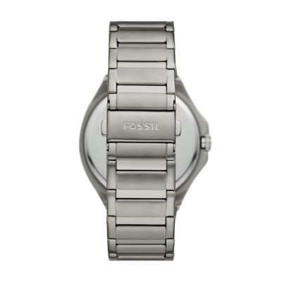 Evanston Solar-Powered Smoke Stainless Steel Watch - BQ2767 - Fossil