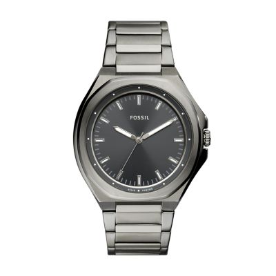 Evanston Solar-Powered Smoke Stainless Steel Watch - BQ2767 - Fossil