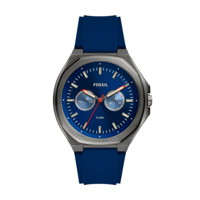 Evanston Multifunction Blue Silicone Watch