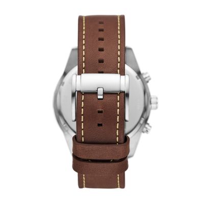 Brox Multifunction Dark Brown Leather Watch - BQ2776 - Fossil