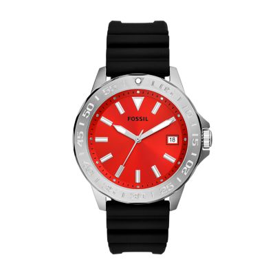 Men's fossil watch hot sale with red face