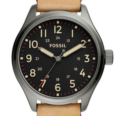 Easton Three-Hand Tan Leather Watch