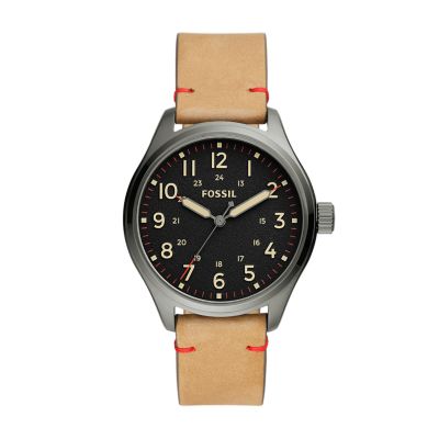 Easton Three-Hand Tan Leather Watch - BQ2792 - Fossil