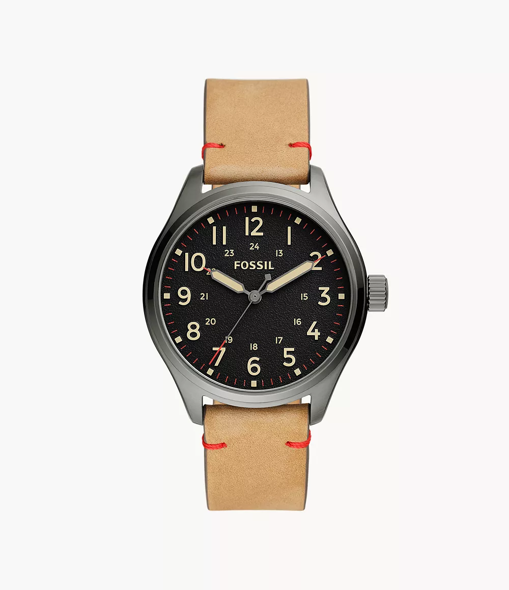 Easton Three-Hand Tan Leather Watch
