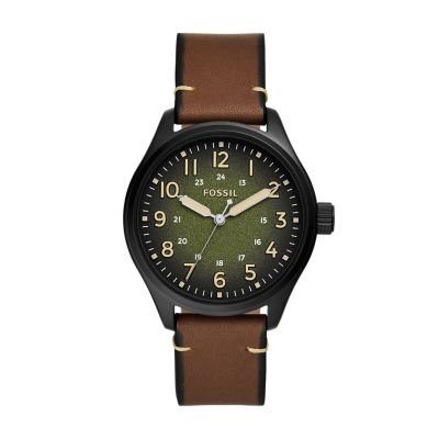 Men's Leather Watches: Shop Leather Straps u0026 Watches for Men - Fossil