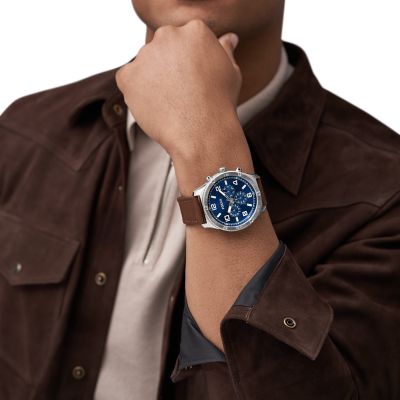 Brox Multifunction Brown Leather Watch