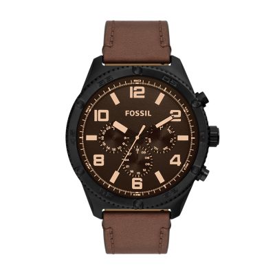 Fossil Outlet Men's Brox Multifunction Brown Leather Watch - Brown