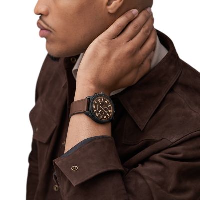 Gents leather outlet watches