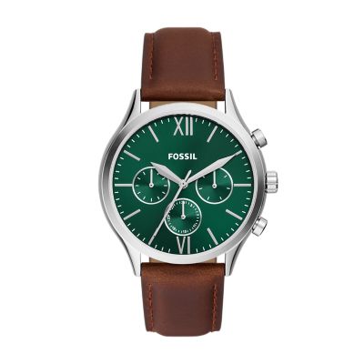 Fossil green leather online watch