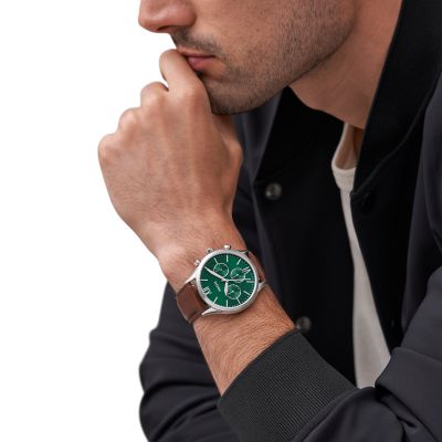 FENMORE マルチファンクション ブラウンレザーウォッチ - BQ2813 - Fossil