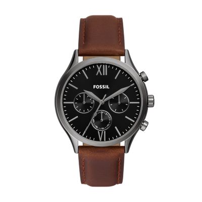 Fenmore Multifunction Brown Leather Watch BQ2814 Fossil