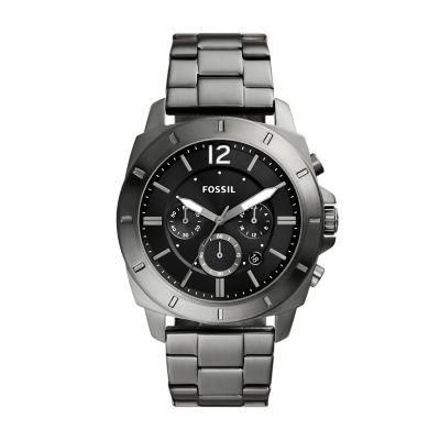 Fossil machine chronograph online smoke stainless steel watch