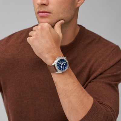 Privateer Chronograph Brown Leather Watch