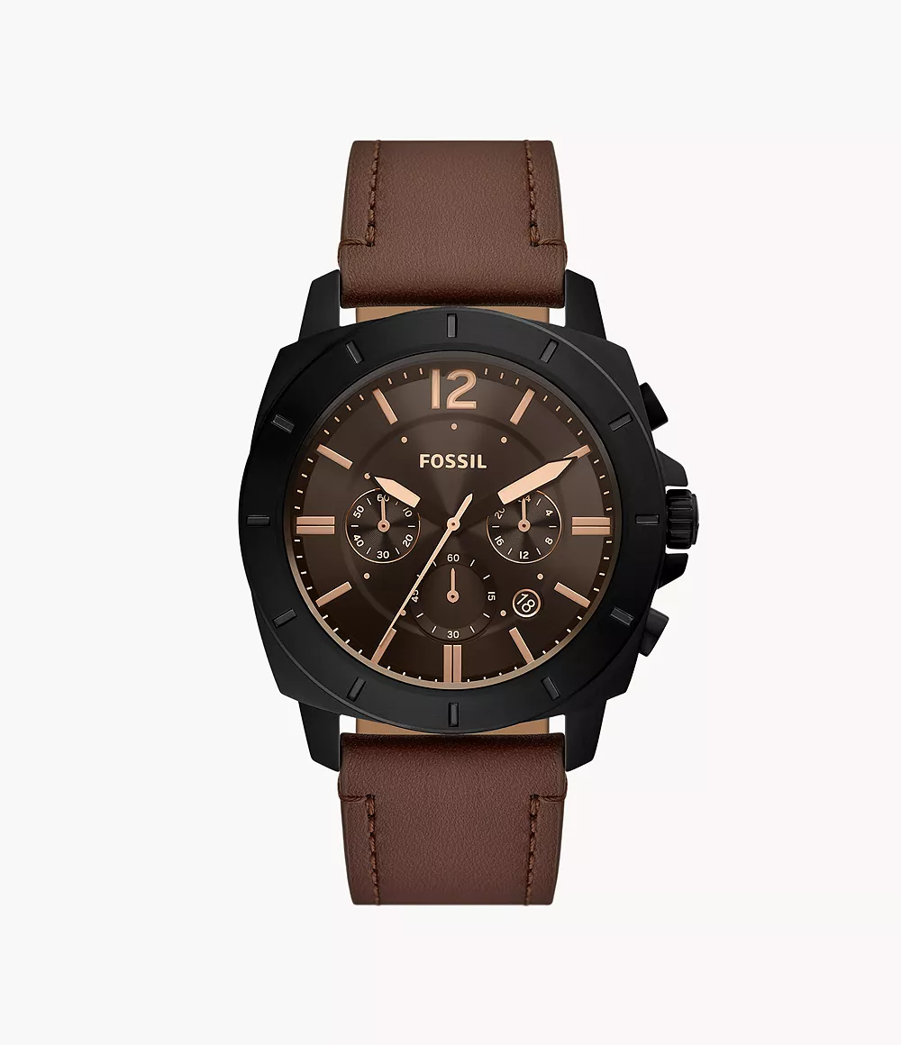 Privateer Chronograph Brown Leather Watch
