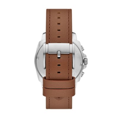 Privateer Chronograph Brown Leather Watch - BQ2821 - Fossil