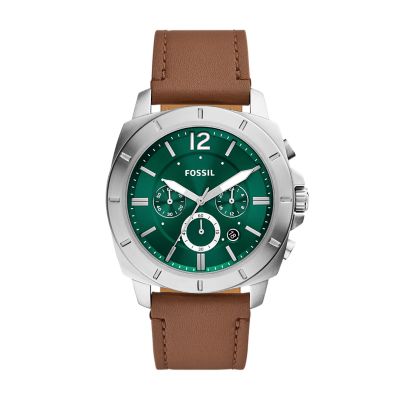 Privateer Chronograph Brown Leather Watch - BQ2820 - Fossil
