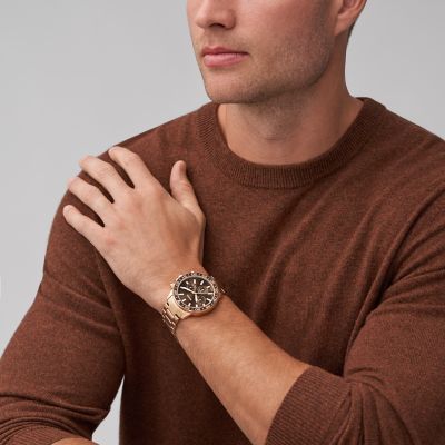 Fossil rose gold watch for men sale