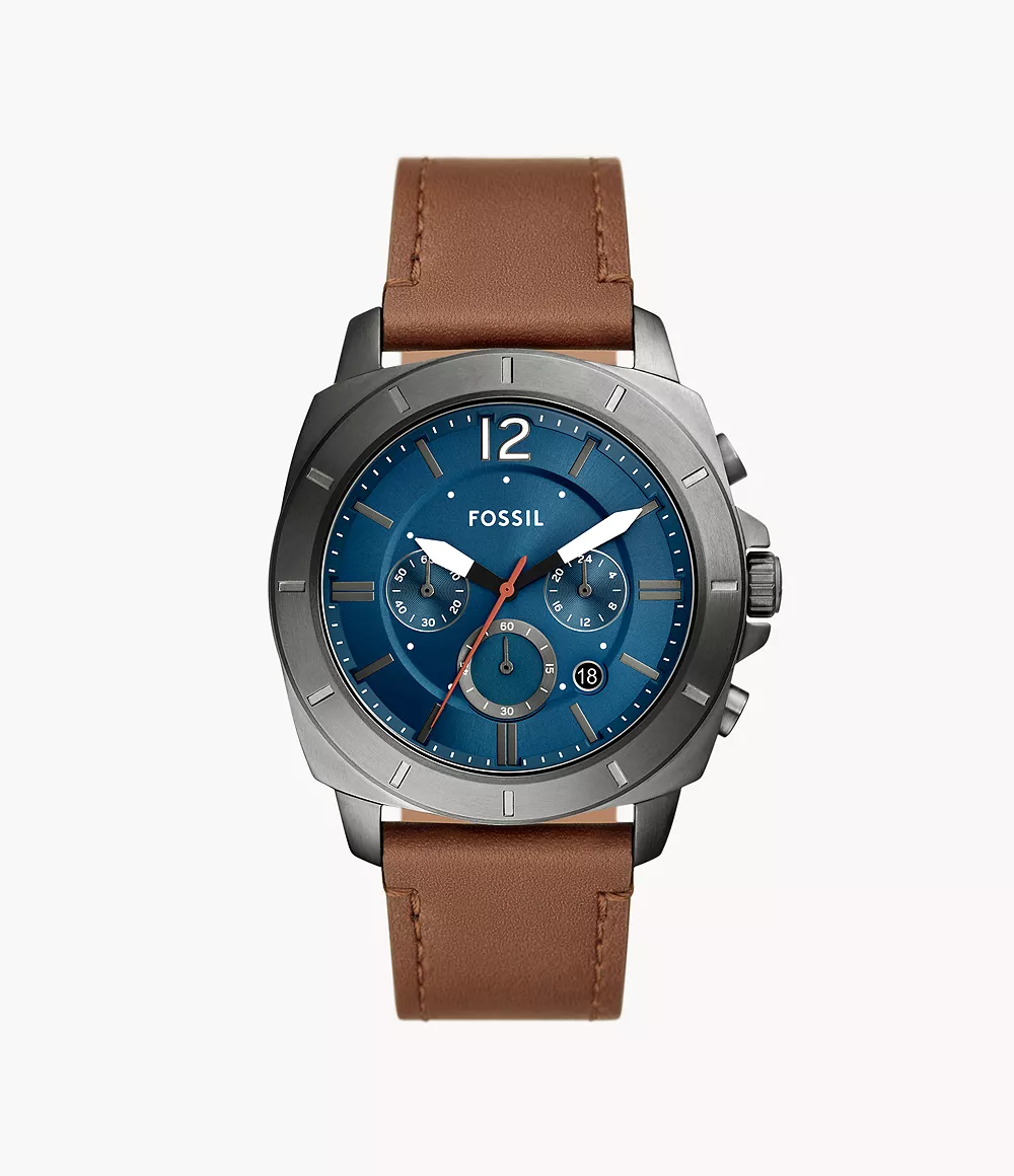 Privateer Sport Chronograph Brown Litehidetm Leather Watch
