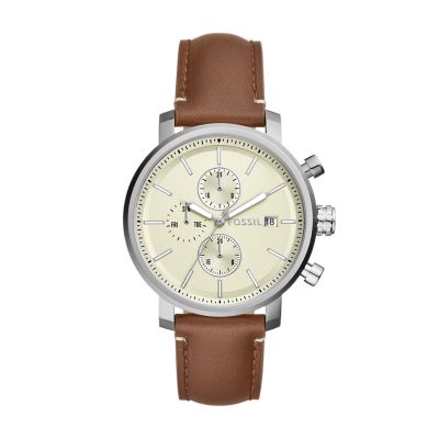 Rhett Multifunction Brown LiteHide Leather Watch BQ2850 Fossil